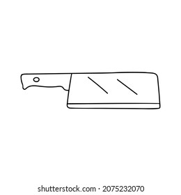 Un ícono de cuchillo de cocina grande en el vector. Icono de cuchillo de cocina dibujado a mano en vector