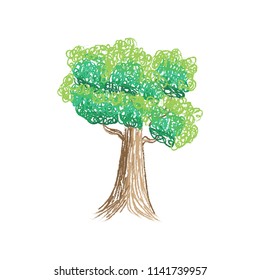 doodle big tree, hand drawing