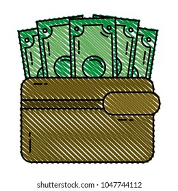 doodle bills cash money currency inside wallet