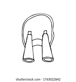 Doodle binocular icon in vector. Hand drawn binocular icon in vector