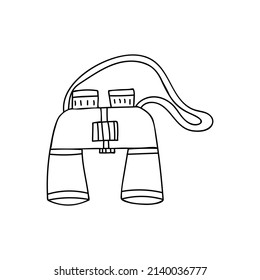 Doodle binocular icon in vector. Hand drawn binocular icon in vector