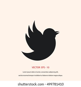 Doodle bird icon, flat design best vector icon