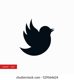 Doodle bird icon, flat design best vector icon