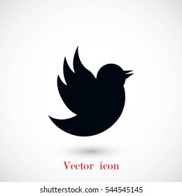 Doodle bird icon, flat design best vector icon