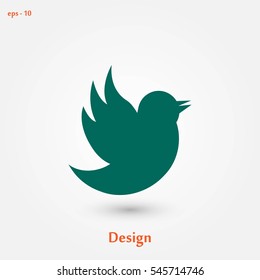 Doodle bird icon, flat design best vector icon