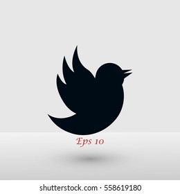 Doodle bird icon, flat design best vector icon