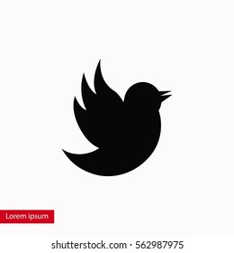 Doodle bird icon, flat design best vector icon