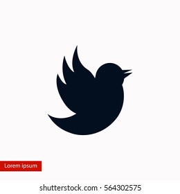 Doodle bird icon, flat design best vector icon