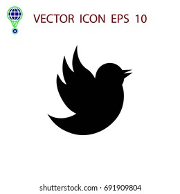 Doodle bird icon, flat design best vector icon