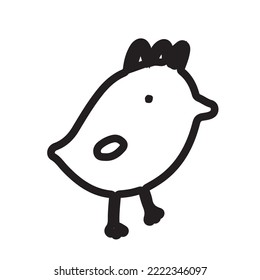 Doodle-Vogelgrafik. Vogellogo