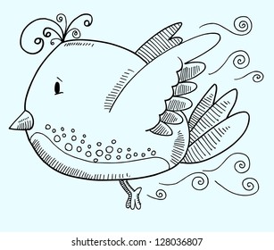 Doodle Bird Vektorgrafik Kunst
