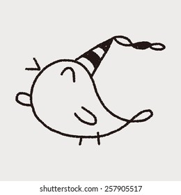 doodle birthday bird