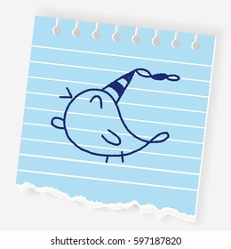 doodle birthday bird