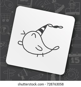 doodle birthday bird