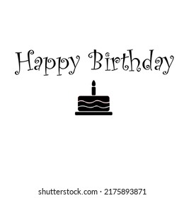 Doodle birthday cake icon vector design