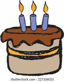 doodle birthday cake vector