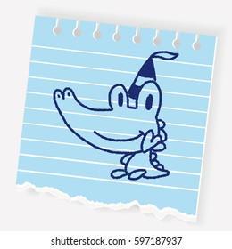 doodle birthday  crocodile