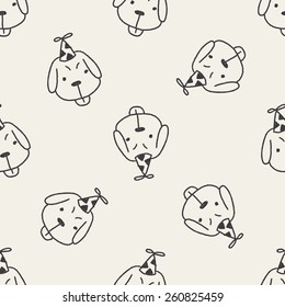 doodle birthday dog seamless pattern background