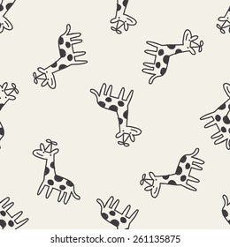 doodle birthday giraffe seamless pattern background