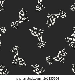 doodle birthday giraffe seamless pattern background