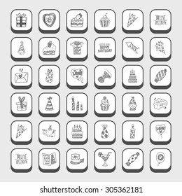 Doodle Birthday icons