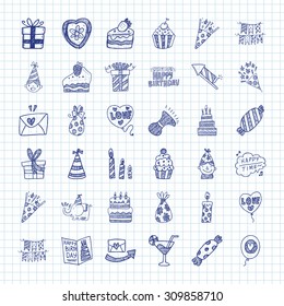 Doodle Birthday icons
