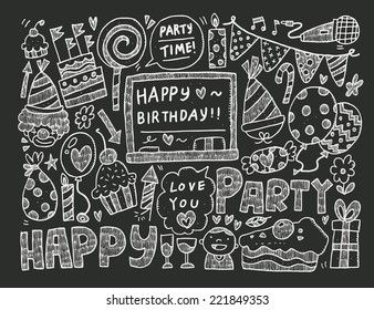 Doodle Birthday party background 