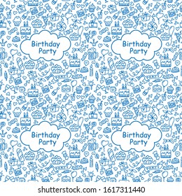 Doodle Birthday party vector background