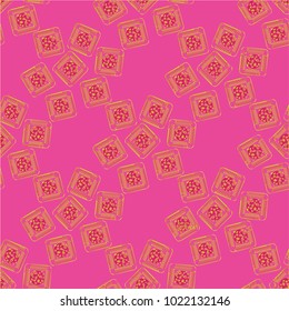 Doodle bisquit cookie or cracker background. Cookie seamless pattern