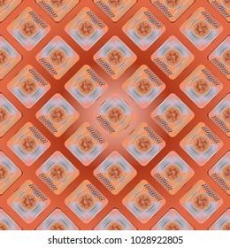 Doodle bisquit cookie or cracker background. Cookie seamless pattern