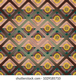Doodle bisquit cookie or cracker background. Cookie seamless pattern