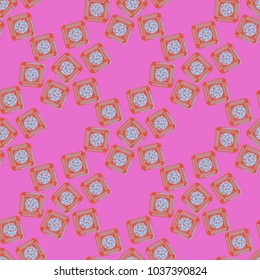 Doodle bisquit cookie or cracker background. Cookie seamless pattern