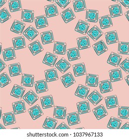 Doodle bisquit cookie or cracker background. Cookie seamless pattern