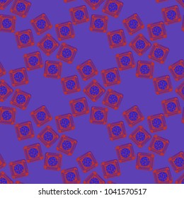 Doodle bisquit cookie or cracker background. Cookie seamless pattern