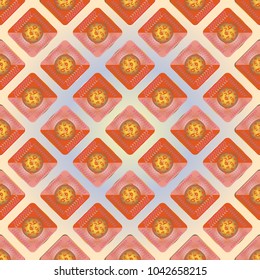 Doodle bisquit cookie or cracker background. Cookie seamless pattern