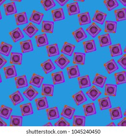 Doodle bisquit cookie or cracker background. Cookie seamless pattern