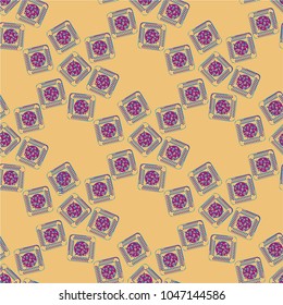Doodle bisquit cookie or cracker background. Cookie seamless pattern
