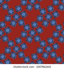 Doodle bisquit cookie or cracker background. Cookie seamless pattern