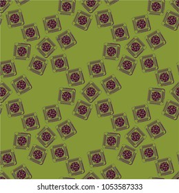 Doodle bisquit cookie or cracker background. Cookie seamless pattern
