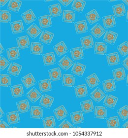 Doodle bisquit cookie or cracker background. Cookie seamless pattern