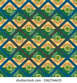 Doodle bisquit cookie or cracker background. Cookie seamless pattern