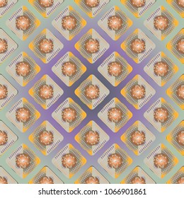 Doodle bisquit cookie or cracker background. Cookie seamless pattern