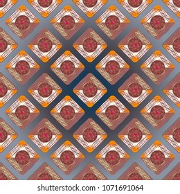 Doodle bisquit cookie or cracker background. Cookie seamless pattern