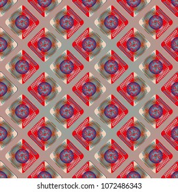 Doodle bisquit cookie or cracker background. Cookie seamless pattern