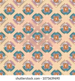 Doodle bisquit cookie or cracker background. Cookie seamless pattern