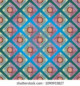Doodle bisquit cookie or cracker background. Cookie seamless pattern