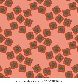 Doodle bisquit cookie or cracker background. Cookie seamless pattern