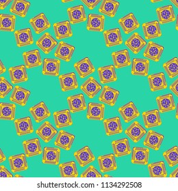 Doodle bisquit cookie or cracker background. Cookie seamless pattern