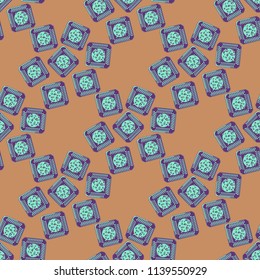 Doodle bisquit cookie or cracker background. Cookie seamless pattern