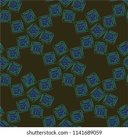 Doodle bisquit cookie or cracker background. Cookie seamless pattern